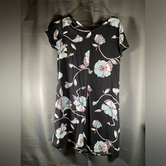 Women’s A New Day black flower summer dress- Size large - Picture 1 of 5